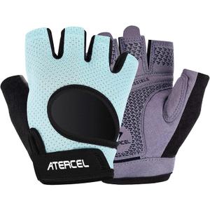 ATERCEL Weight Lifting Gloves Full Palm Protection, Workout Gloves for Gym, Cycling, Exercise, Breathable, Super Lightweight for Mens and Women (Medium, Aqua)