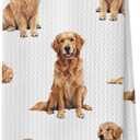 Golden Retriever Kitchen Towels,Golden Retriever Gifts Waffle Weave Decorative Dish Towels, Dog Mom Lovers Gifts Decorative Hand Tea Towel for Bathroom Kitchen, Pet Lover Gift, 16x24 Inch