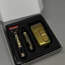 Saoilli Professional Hair Trimmer for Men,Hair Clippers Nose Hair Trimmer Shaver Set,Cordless Barber Clippers,T-Blade Beard Trimmer Electric Shaver Razor for Men Haircutting Grooming Kit (2h-bronze)