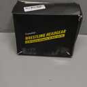 Wrestling Headgear, Head Gear for Men and Youth with Chin Cup, Dual-Layer Ear Guard for MMA, BJJ (for Users Age 10+) (Black Headgear & Black Strap)