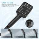 Rain Shower Head with Handheld Spray Combo Set, Adjustable 12" Rainfall Dual Shower Head, Double&Tandem Shower Head, Waterfall Showerhead Bathroom -Matte Black