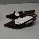 Mattiventon Slingback Heels for Women Kitten Heels Bow Ankle Strap Pointed Toe Heel Sexy Wedding Dress Party Pumps (7.5, Chocolate)