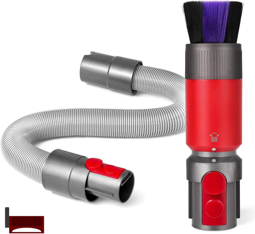 Dusting Brush and Flexible Extension Hose Compatible with Dyson Outsize V7 V8 V10 V11 V15 Vacuum Cleaner, Scratch-free Dusting Brush Bristle Dust Removal Brush, Cordless Vacuum Replacement Parts