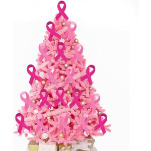 20 Pcs 10 Inch Large Breast Cancer Awareness Tree Picks Set with Pink Ribbon & Stick Cancer Awareness Support for Breast Love Day Tree Decoration Front Door Home Decor