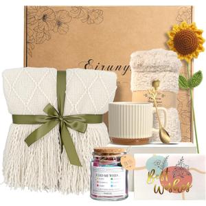 Self Care Gifts for Women Birthday Gift Basket, Sending Sunshine Sunflower Care Package Get Well Soon Gift Basket, Spiritual Inspirational/Christian for Women Mom Best Friend