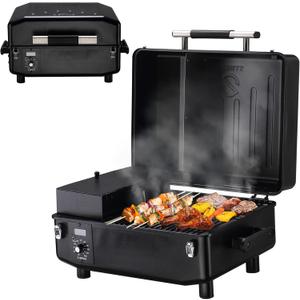 Z GRILLS 200A Table Top Wood Pellet Grill, Pellet Smoker with PID V2.1 Controller, Meat Probes, 202 sq.in Cooking Area, Fit for RVs, Road Trips & Apartments