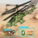 SNMUMU New Apache RC Helicopter - 2.4GHz Remote Control Helicopter with Altitude Hold, LED Lights, 2 Speed Modes, One Key Takeoff/Landing, Best Gifts for Kids 6 Years + & Adults (Camouflage)