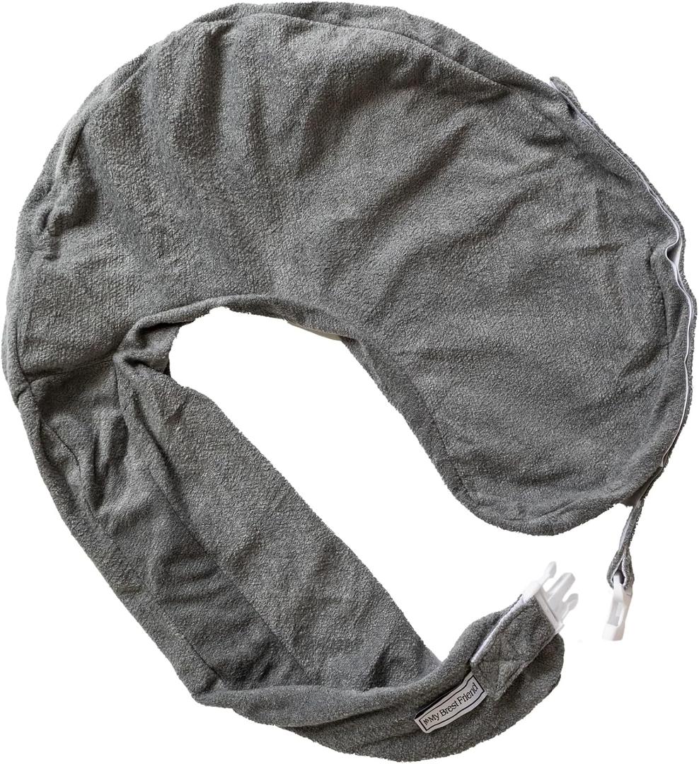 My Brest Friend Deluxe Nursing Pillow Cover - Slipcovers for Baby - Adjustable Fit, Easy Care, Durable - Original Nursing Pillow Not Included, Dark Grey