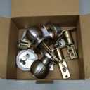 BESTTEN Keyed Same Exterior Door Knob and Single Cylinder Deadbolt Combo Set, Keyed Alike Entry Door Knobs with Lock and Keys for Entrance and Front Door, Satin Nickel