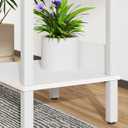 End Table, Side Table, Set of 2, Nightstands with 2-Tier Storage Shelves, Sofa Tables for Small Space, Coach Table for Living Room Bedroom, White UTBT101W2