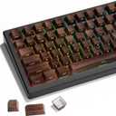 XVX PBT Keycaps - Side Print Shine Through Custom Keycaps 60 65 75 100 Percent, Retro Dye Sub & Double Shot Key caps Set 126 Keys, Cherry Profile for Mechanical Keyboard, Walnut Textures