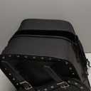 Dream Apparel Faux Leather Motorcycle Saddle Bags Studded Throw Over Saddlebags, PVC Motorcycle Side Bags for Honda Shadow Sportster Softail Dyna V-star (Black)