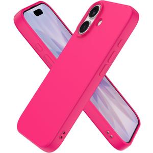 Compatible with iPhone 17 Case, Shockproof Liquid Silicone Protective Phone Case with Soft Anti-Scratch Microfiber Lining Ultra Slim Drop Protection Phone Cover (Rose Red)