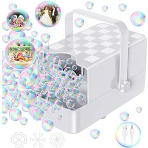 PANACARE Upgraded Bubble Machine with 2 Speeds, 10000+ Bubbles/Min,Make Big/Medium/Small Bubble/Automatic Bubble Maker for Toddlers Summer Bubble Gift for Indoor Outdoor Parties Birthday Wedding