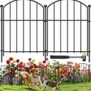 25 Pack Decorative Garden Fence Animal Barrier Fence, 17 in x 13 ft Rustproof Metal No Dig Fence Panels, Arched Small Garden Fence Barrier for Dog Rabbit Flower Bed Edging Yard Ground Patio Defense