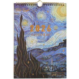 2026 calendar-wall calendar January-December Calendar The Starry Night Theme wall calendar 11.7 x 8.2 Wall Calendar ffor Office Home Planning & Organizing