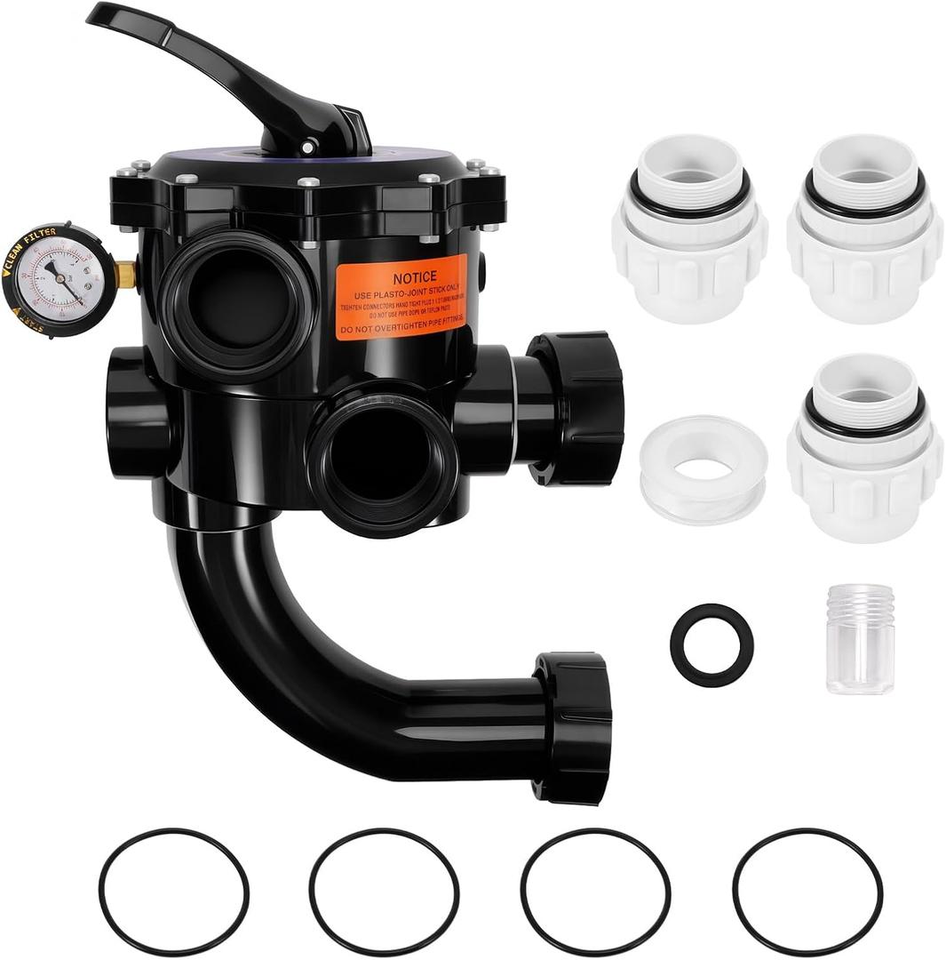 A0553645 2 Side Mount Multi-Port Valve Kit Fit for Zodiac Jandy DEL48, DEL60 D.E. Pool and Spa Filter, 6-Position Side Mount Multiport Valve with One Year Quality Assurance