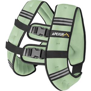 APEXUP Weighted Vest Men Women, Weight Vest for Women Workout Equipment for Strength Training Running (15lbs, Mint)