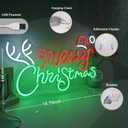 Britrio Merry Christmas Neon Sign LED Neon Light Wall Decoration for Bedroom Holiday Christmas Party Business Store Window Home Decor Hanging Ornament Xmas Gift Indoor 5V USB 15.75”