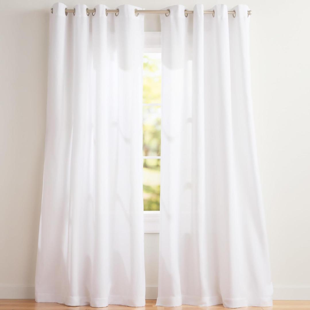 Exclusive Home Loha Linen Grommet Top Curtain Panel Pair, 6x4 F, Winter White
