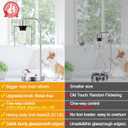 Set of 2 Industrial Table Lamps with USB C+A Ports and Outlet, Brushed Nickle Fully Stepless Dimmable Bedside Lamps, Nightstand Lamp with Clear Glass Shade for Bedroom Living Room 2 LED Bulb Included