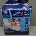 American Kennel Club Male Dog Wrap, Disposable Diapers with Wetness Indicator, Medium, 50 Count