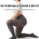 2 x Plus Size Fleece Lined Tights Women, 300g Warm Pantyhose Leggings, Fake Translucent Thermal Tights Winter (3X-Large-4X-Large, Grey)