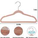 Tonswachic 14 Inch Velvet Kids Hangers - 30 Pack, Durable & Non-Slip Closet Organizers for Big Kids & School-Age Children, Ultra Slim Space-Saving Design (13.8" W x 7.8" H), Pink