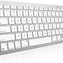 OMOTON Wireless Keyboard for Mac, Compact Ultra-Slim Design (No Number Pad), Stable Bluetooth Keyboard for Mac, Ergonomic and Portable, Compatible with MacBook Pro/Air/iMac, Silverwhite