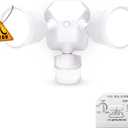 EMANER Motion Activated Security Light, Motion Sensing & Dusk to Dawn Adjustable, AUTO Dim & Keep On 4 Lighting Mode Option, 5000K 28W Hardwired LED Floodlight (White, 1-Pack)