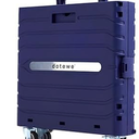 dotewe Folding Utility Cart Portable Rolling Crate Handcart Foldable Shopping Trolley Collapsible, with Lid, on Wheels, for Grocery, Garden, Office, Storage, Teacher, Tool, Purple  