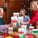 36 PCS Christmas Disposable Coffee Cups, 16 OZ Christmas Winter Party Paper Cups with Lids and Sleeves, To Go Coffee Cups for Hot and Cold Drinks, Winter Xmas Party Supplies Decorations