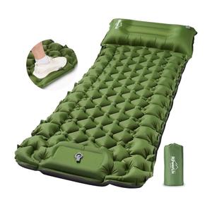 POWERLIX Camping Sleeping Pad with Built in Pillow, Ultralight Camping Mattress Airpad for Outdoor Backpacking Hiking Travelling, Compact Self Inflating Camping Mat, Foot Pump to Inflate