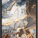 Engineered Wood 13x17 Picture Frame, Black Frame for 13 x 17 Inch Picture Poster Photo, Light Weight 13 by 17 Frame with Wood-grain for Wall - 1 Pack/Black/13 x17