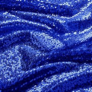 YPDY 1 Yard Royal Blue Sequin Fabric,48 Inch Width by The Yard,Sparkly Glitter Material for Xmas Decor Tablecloths Wedding Decor and DIY Sewing Projects, Pack 4