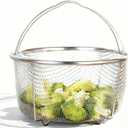 Mesh Steamer Basket for Sturdy Stainless Steel Steamer Insert Basket, Mesh Net Strainer and Insert for Pressure Cookers and Pots for Washing Fry Steam (7.8in)