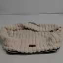 Bedsure Cute Dog Bed Medium Size Dog - Washable Furry Puppy Beds, Rectangle Orthopedic Corduroy Fleece Pet Beds with Removable Zipper Cover, 30x24x8inches, Cream