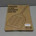 Pizza Peel 12'' Aluminum Perforated Launch Placement Retrieving Peel Metal Hanging Hook Lightweight Turning Peel Non-stick Pizza Paddle Outdoor Pizza Oven Accessories