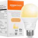 Amazon Basics Smart A19 LED Light Bulb, Dimmable Soft White (2700K), 7.5W (60W Equivalent), 800LM, Works with Alexa Only, 2.4 GHz Wi-Fi, No Hub Required, 1 Pack