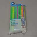 Jacent Flexible Disposable Drinking Straws, Bendable Plastic Neon Straws: 125 Count per Pack, Fun Bendy Kids Straws, Great For Summer Drinks, Crafts, Parties, And More