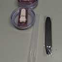 2 Pack 30 oz Tumbler Detachable Flip Straw Lid Replacement Fit for Stanley Quencher ProTour,Leak Proof Lid Compatible with Stanley Cup,No Spill Flip Top Tumbler Cover for Stanley Cup Accessories (rose quartz)