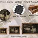 YUANNING Vintage Gold Frame Swan Couple Wall Art Elegant Swan Painting Canvas Modern Farmhouse Cottagecore Picture Wall Decor Dark Academia Lake Nature Aesthetic Print Artwork For Bedroom Living Room