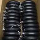 24 Pcs 4 Inch DIY Christmas Ornaments Black Ball Ornament Xmas Plastic Matte Flat Discs Christmas Tree Hanging Ornament Decorations DIY Crafts Painting Drawing Stickers Decals