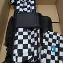TOPDesign Universal Baby Stroller Organizer, Double Stroller Caddy with Detachable Mesh Bag & Heightened Insulated Cup Holders & Non-Slip Secure Hooks Accessories, Fits Most Strollers (Checkerboard)