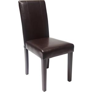 Roundhill Furniture C020BR Urban Style Solid Wood Leatherette Padded Parson Chair, Brown