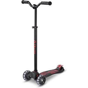 Micro Kickboard | Maxi Deluxe Pro LED Kids Scooter for Ages 512 | Children up to 110 lbs | 3 Wheel Lean-to-Steer Design | Chopper-Style Handlebar | Wide PU LED Wheels | Swiss Design