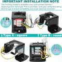 2 x Ceiling Fan Mounting Bracket with Integrated Electrical Connections, Carbon Steel Sloped Cathedral Ceiling Canopy Bracket for Living Room,Outdoor Patio,or Porch with Grounding Wire(Type A)