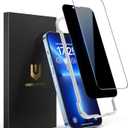 UNBREAKcable 2PCS Screen Protector for iPhone 13 Pro - 1 Privacy Tempered Glass+1 Clear Glass Double Shatterproof [Installation Frame] [9H Hardness] [Case Friendly] Anti-Scratch for iPhone 6.1 inch