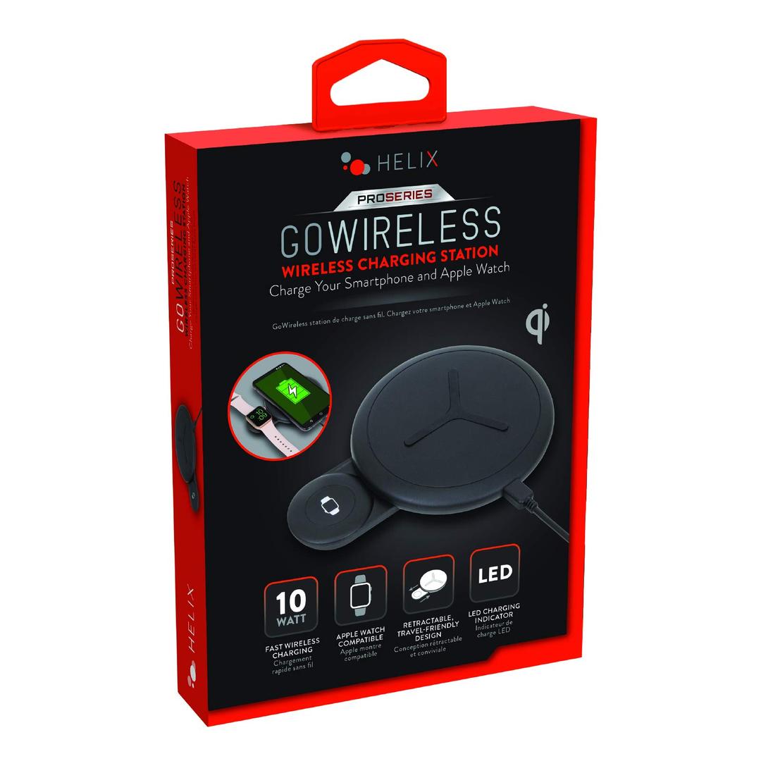 Helix 2 in 1 Wireless Charger, 10 Watt Fast Wireless Charger + Apple Watch Charger, iPhone Charger, Qi Certified, Compatible with iPhone 11, 11 Pro, 11 Pro Max, XS, XS Max, XR, X, 8, 8 Plus, AirPods 2