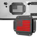 Spare Tire Delete License Plate Relocation Kit with LED Plate Illuminate Light & LED Third Brake Light Compatible with 2007-2018 Jeep Wrangler JK/JKU